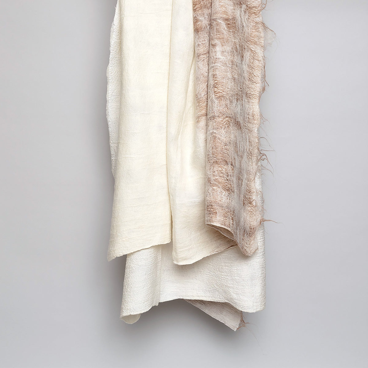 Nuno silk and wool felted throw | Baea